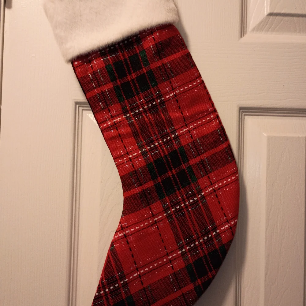 Wondershop Red and Black Plaid Stocking with Monogram Z